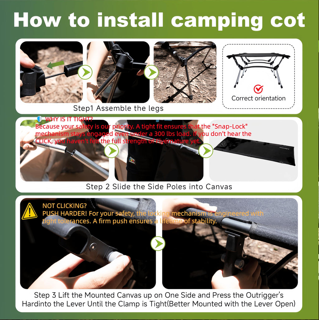 Lightweight Foldable Camping Cot 300 lbs Capacity P19355