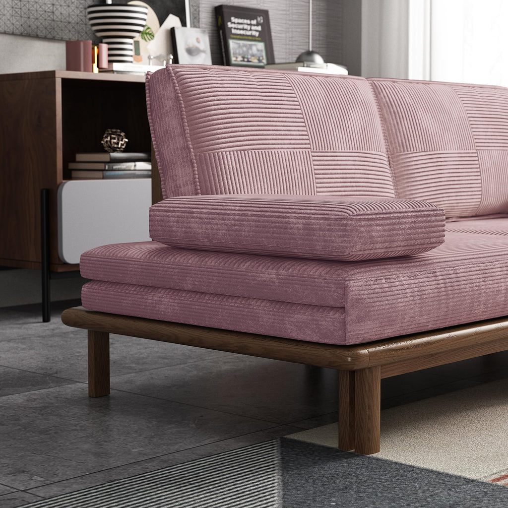 78.7" Pink Velvet Sofa Bed T974329