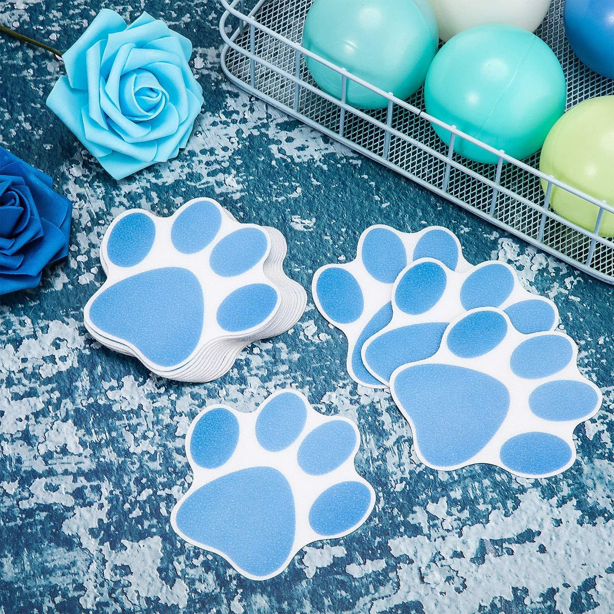 12 Pcs Non-Slip Bathtub Stickers Blue P49231