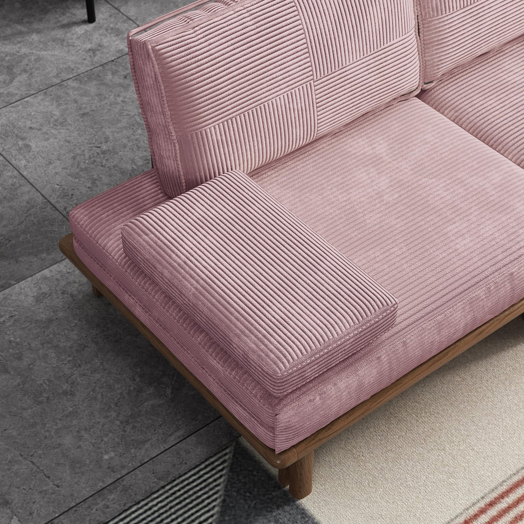 78.7" Pink Velvet Sofa Bed T974329