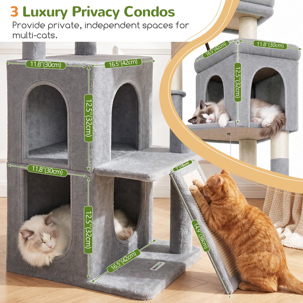 70 inch Light Grey Cat Tree Condos B663764